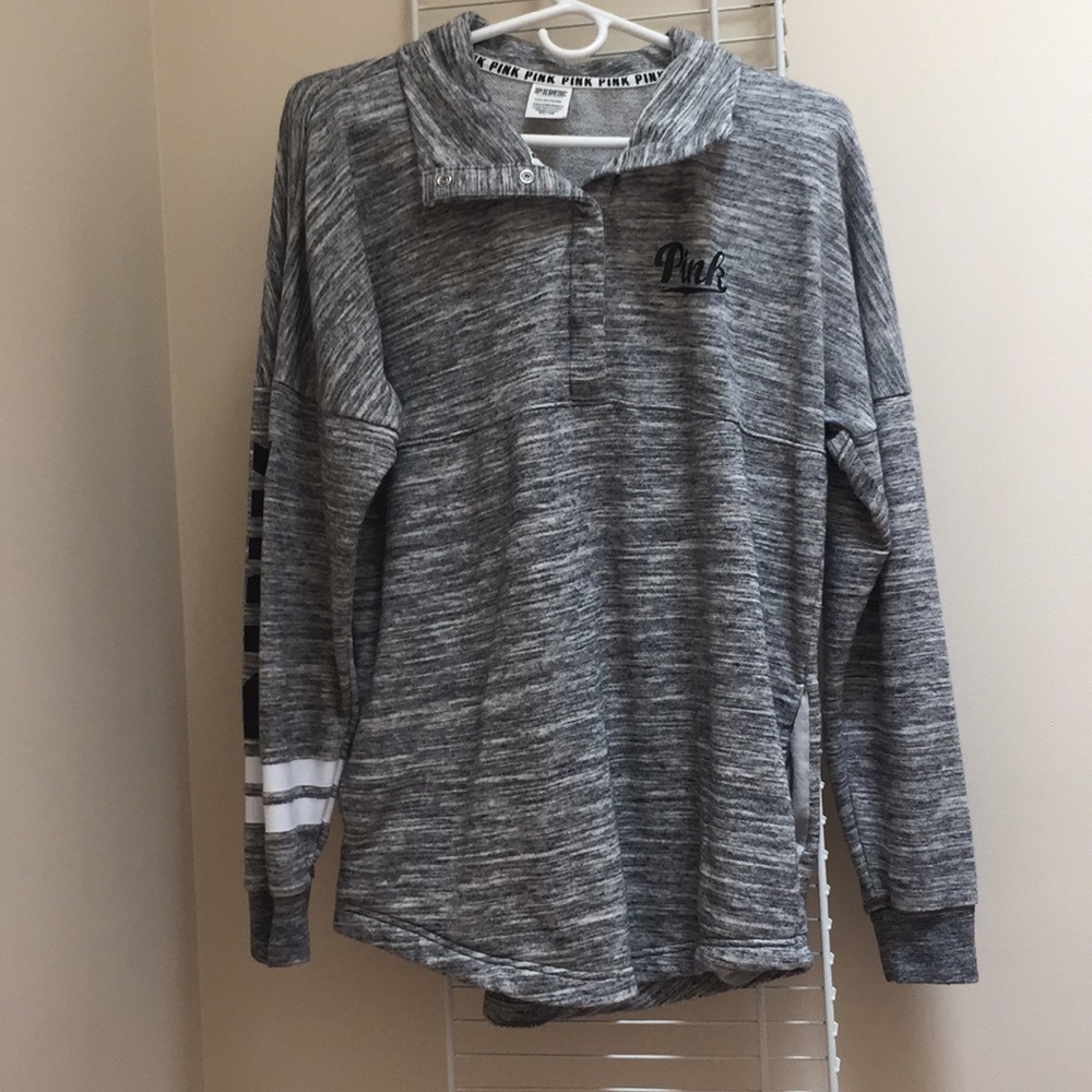 VS PINK Snap Up Pullover